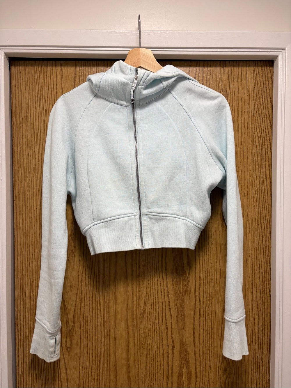 lululemon athletica Cropped Hoodie in Pale Blue